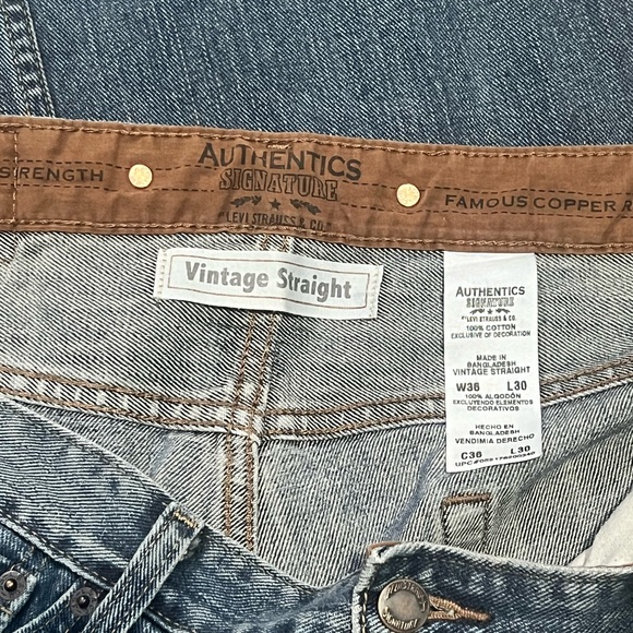 Levi’s Signature Authentic Vintage Straight Jeans Men’s W36 L30 Medium Wash - Picture 6 of 7